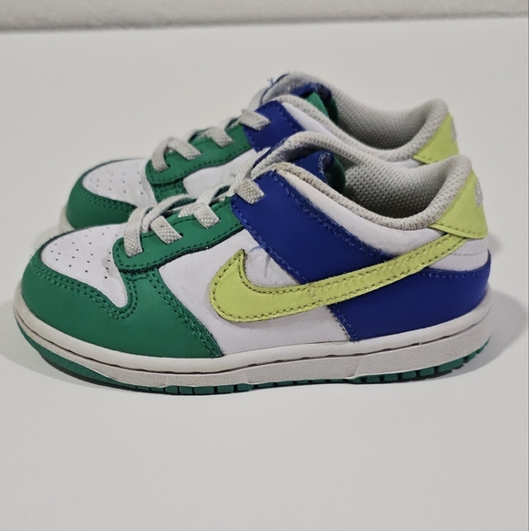 Nike Dunk Low Baby Infant Toddler Boy Girl 9 C Royal Blue Stadium Green White - Picture 4 of 11